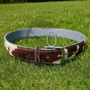 Ceinture en cuir de vachette écologique de qualité supérieure avec boucle en alliage |   Mode Western Rustique, Imprimé Animal, Robuste, Personnalisable - Product Image 3