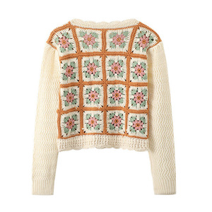 Cardigan en tricot à manches longues pour femme, couleur unie, décontracté, automne, avec boutons, vêtement d'extérieur court - Product Image 6