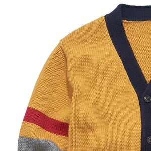 Custom Knitted <b>Cardigans</b> for Sororities Fraternity Thick Fleece Stripe Style Embroidered Logo Casual Button for Spring - Product Image 3