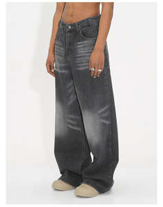 Meilleures ventes Jeans en denim pour hommes de haute qualité, style décontracté, lavage noir, style ample, jeans confortables pour hommes - Product Image 2