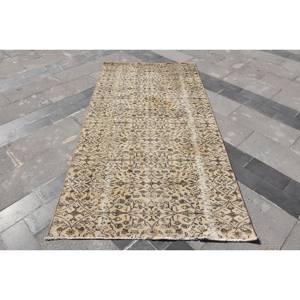 พรมขนสัตว์ตุรกี7.7ft สีเบจคลาสสิก3.9ชิ้นดีไซน์แบบเย็บปะติดปะต่อกันสำหรับทางเข้าห้องนั่งเล่นห้องนอนเบาะรองหลังทำจากยางรูปสี่เหลี่ยมผืนผ้า - Product Image 1