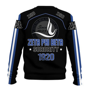 Zeta Phi Beta Embroidered Crewneck Sweatshirt Sorority 1920 <b>Blue</b> Greek Letter Women Pullover OEM Service - Product Image 2