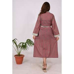 ชุดกิโมโนผ้าคอตตอนน้ำหนักเบาสำหรับผู้หญิง, เสื้อคลุมพิมพ์ลายดอกไม้สำหรับคุณแม่สำหรับสวมใส่ในบ้านในฤดูใบไม้ผลิฤดูใบไม้ร่วงฤดูหนาว - Product Image 6