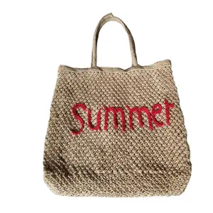 El yapımı çevre dostu BOHEMIAN jüt makrome çanta kadınlar için plaj çantası moda