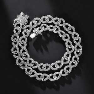 Collar de cadena de eslabones cubanos Iced Out Chapado en plata de alta calidad, joyería de Hip Hop de moda para hombres, diseño personalizado al por mayor - Product Image 2