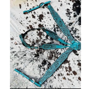 Ensemble de têtière et de collier de poitrine en cuir de crocodile occidental de qualité supérieure pour équipement d'équitation de chevaux disponible en vrac - Product Image 5