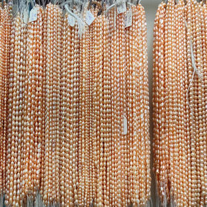 6-8mm 3A perles de riz naturel d'eau douce pour la fabrication de bijoux bracelet à bricoler soi-même, longueur 14 pouces perles brin - Product Image 2