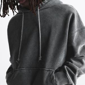 Sudadera con Capucha Vintage Lavada con Estampado, Sudadera con Capucha de Felpa Francesa Lavada al Ácido para Hombre, Sudadera con Capucha Corta de Algodón Personalizada para Hombre - Product Image 3