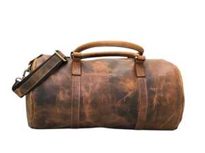 Indian Exporter Offers Premium Quality Vintage Style Large Capacity Leather Duffle Bag with Zipper Closure Wholesale Travel Bags - Product Image 4