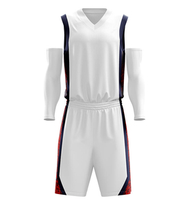 Dernier modèle d'uniforme de basket-ball personnalisé avec logo imprimé sur le devant, 100% polyester respirant, séchage rapide, prix bas - Product Image 2