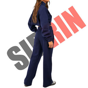 Bajo MOQ al por mayor de 2 piezas de algodón conjuntos de ropa de mujer chándal ropa de calle Loungewear Casual sudadera conjunto para mujer - Product Image 3