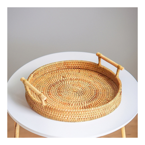 Bandejas de Bambú Vietnamitas de Alta Calidad, Hechas a Mano, Ecológicas, Elegantes, Duraderas, Decorativas, con Patrón Geométrico de Lujo y Acabado Pulido - Product Image 1