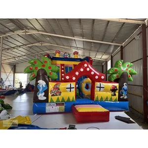 Tobogán Inflable Comercial de 8x5m con Temática de los Pitufos, Castillo Hinchable para Niños, Equipo de Parque de Diversiones - Product Image 3