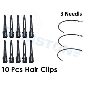 Kit d'outils professionnels pour extensions de cheveux en acier inoxydable : pinces, aiguilles, crochets, boucles, ciseaux pour l'installation en salon - Product Image 2