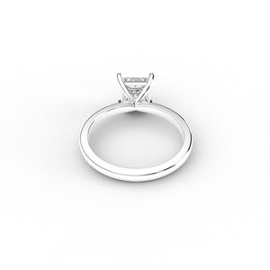 IGI Certified Princess Cut Lab Grown Diamond Solitaire Engagement Ring in <b>Solid</b> 925 Sterling <b>Silver</b> - Product Image 3