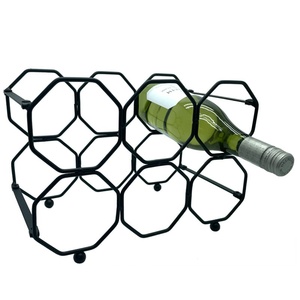 Porte-bouteilles à vin moderne en métal noir, design unique et écologique, pour bar, hôtel, restaurant, accessoires décoratifs - Product Image 4