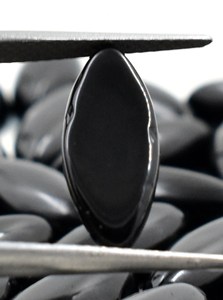 6X14 MM Black Onyx Marquise Shape Flat Back Cabochon Gemstone, Calibrado de alta calidad AAA + Gemstone - Product Image 2