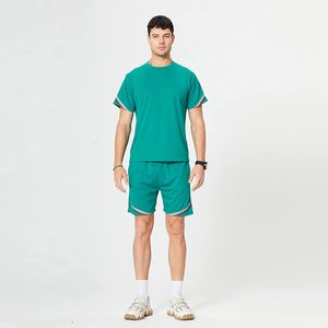 Ensemble décontracté d'été pour hommes-Couleur unie-T-shirt à manches courtes-Shorts Streetwear-Combinaisons d'entraînement-Ensemble 2 pièces - Product Image 1