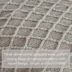 Manta de Punto Acrílica Moderna, Transpirable, con Borlas de 7 Pulgadas, Ligera, Acogedora, Decorativa, para Viajes, Sofá, Cama, Color Taupe - Product Image 6