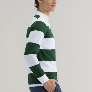 Maillot de rugby personnalisé de qualité supérieure pour adulte, manches longues, col rabattu, coupe ajustée, respirant, antibactérien, couleur personnalisable, logo OEM - Product Image 4