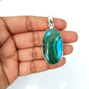 Collar de diseñador para mujer con colgantes finos de malaquita crisocola chapados en oro joyería al por mayor de excelente calidad de fábrica - Product Image 3