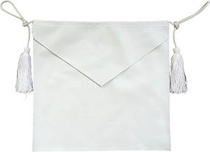 Tablier blanc en similicuir pour candidat/apprenti, régalia maçonnique de qualité supérieure, type de tissu : similicuir - Product Image 4