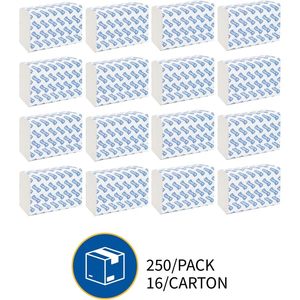 Serviettes en papier multiplis Genuine Joe, blanches, 1 pli, 250 serviettes/paquet, 16 paquets/caisse (GJO21100) - Product Image 6