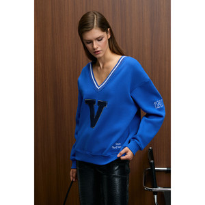 Sudadera GRIMELANGE DIVINE para Mujer con Cuello en V, Bordado y Detalles de Parches - Product Image 6