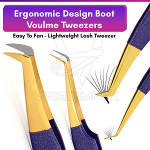 2025 Private Label Fiber Tip <b>Eyelash</b> <b>Tweezers</b> OEM Custom Color Pointed Tip Stainless Steel Fiber Tip <b>Eyelash</b> <b>Tweezers</b> - Product Image 2
