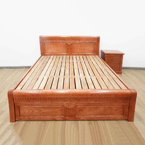 1.8m Modern Vintage Russian <b>Oak</b> Solid Wood Bed with 250-450kg Load Capacity for All Ages Soft Home Furniture for Bedroom Use - Product Image 1