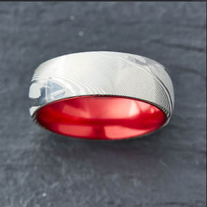 2022 nuevo anillo de acero de Damasco más vendido de moda joyería de acero inoxidable ligera y barata - Product Image 2