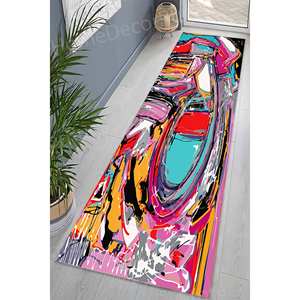 Alfombra Impresa con Pintura de Grafiti Abstracto, Alfombra Moderna y Colorida Antideslizante, Alfombra Delgada No Tejida - Product Image 1