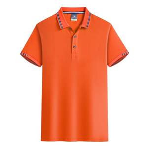 Polos décontractés en coton à manches courtes pour hommes, polos à boutons de coupe régulière pour hommes de grande taille - Product Image 3