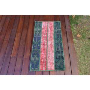 1.5x3 ft Turkish Vintage Rug, Small Rug, <b>Red</b> <b>Wool</b> Rug - Product Image 4