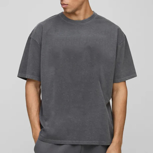 เสื้อยืดผู้ชาย เสื้อเชิ้ตผู้ชาย MOQ ต่ำ ราคาถูก ผ้าฝ้าย 100% แบบเรียบ พิมพ์ลายกราฟิก เสื้อยืดแขนสั้นผู้ชายทรงโอเวอร์ไซส์ - Product Image 2