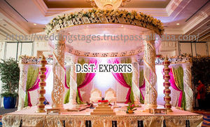DST Exports Great Indian Wedding Mandaps Último Cristal de fibra Mandap blanco hecho a medida para eventos de boda Suministro Round Alter - Product Image 4