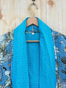 Kantha แจ็คเก็ตแบบผูกด้านหน้าสไตล์โบฮีเมียนความยาวสั้นฤดูใบไม้ผลิแจ็คเก็ตสไตล์ญี่ปุ่นแจ็คเก็ตกิโมโนเสื้อคลุมของขวัญใหม่สำหรับคนที่คุณรัก - Product Image 3