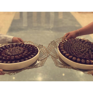 Top Qualité Blanc Métal Classique Table Top Chocolat Bol De Service Et Plateaux Décoratif Chocolat Pièce Maîtresse Pour Les Mariages - Product Image 1