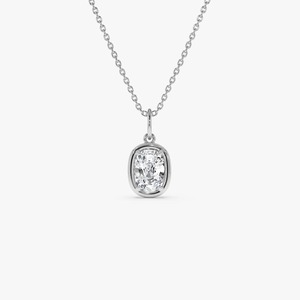 Impresionante Collar con Colgante de Diamante Cultivado en Laboratorio con Corte Clásico de 1.00 Ct E-F VS, Cadena de Oro de 14K, Regalo de Aniversario de Bodas - Product Image 1