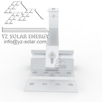 Crochet de fixation solaire réglable en aluminium anodisé YZ de haute qualité pour toiture en tuiles, garantie 12 ans pour supports photovoltaïques de toit solaire