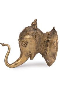 Décoration murale en forme de tête d'éléphant en laiton - Grande taille 6 pouces - Décoration murale pour mariages, fêtes, salon - Product Image 3