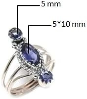 Anillo clásico hecho a mano, anillo de cabujón de cuarzo Lolita Natural, Plata de Ley 925 sólida, plata 925, joyería hecha a mano estampada para mujer - Product Image 4