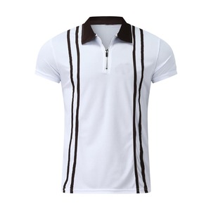 Chemises décontractées pour hommes en coton/fibre de bambou respirant à manches courtes, tricotées, de haute qualité, avec logo personnalisé imprimé, vente en gros - Product Image 2