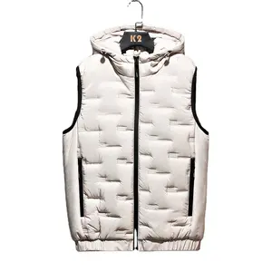 Quality Fashion Winter Wear Down Puffer Hooded Jacket Vest Half Sleeveless Jacket For Men Sleeveless Puffer Jackets