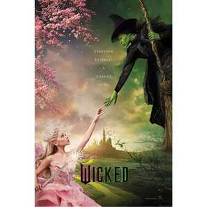 Póster de Wicked para decoración del hogar, impreso digitalmente, con Elphaba y Glinda, para banderas y pancartas, hecho de vinilo duradero - Product Image 1