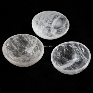 ชามหินคริสตัลควอตซ์ใสพลอยรักษาตามธรรมชาติหินโมราแกะสลักด้วยมือแบบฮวงจุ้ย - Product Image 1