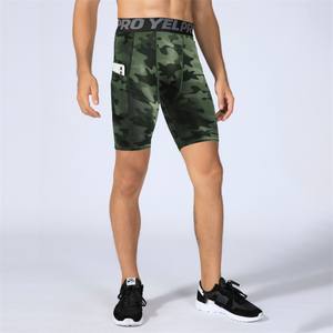 <b>Men</b> <b>Elastic</b> <b>Waist</b> Gym Sports Tight <b>Shorts</b> Quick Dry Middle Length Print Polyester Running Compression <b>Shorts</b> DDP shipping - Product Image 4