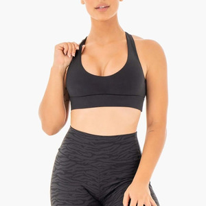 Wholesale Price Custom Logo Breathable High Support Plus Size Women's Athletic Workout Fitness Sports Gym Bra Front Logo - Product Image 1