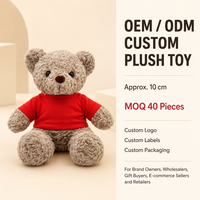 Adorable mini-ours en peluche de 10 cm avec vêtements personnalisés, jouet en peluche pour cadeaux, vente au détail et promotion