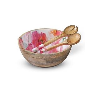 Bol en bois décoratif de haute qualité grande taille Unique impression bleue restauration rapide émaillé pour mariage et usage domestique vente chaude - Product Image 4